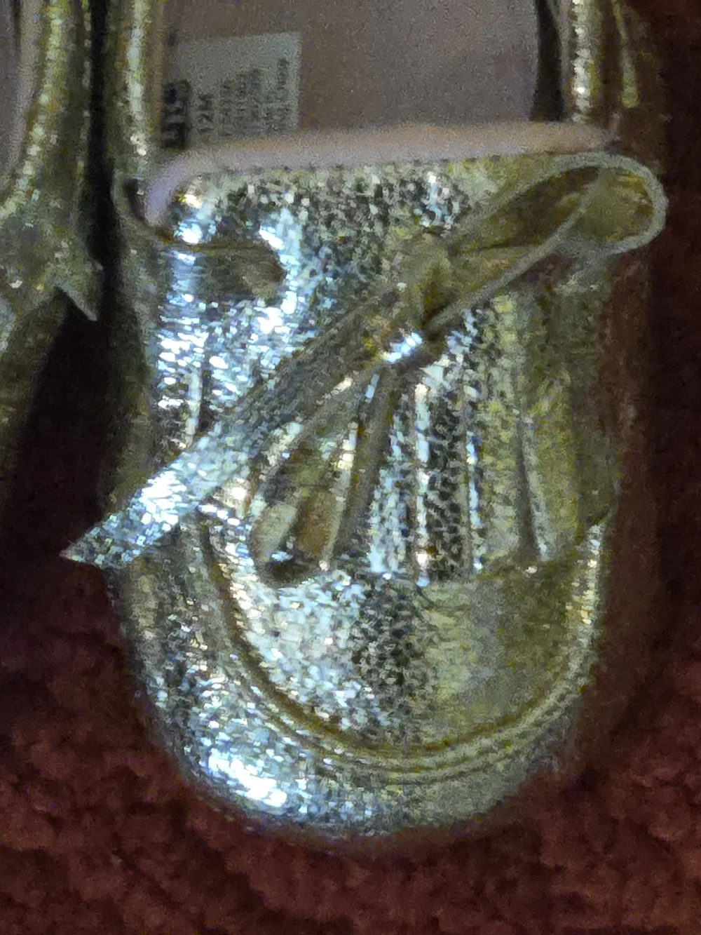 Hudson Baby Metallic Gold Toddler Girl Moccasins Pink Lining Size 6-12 Months